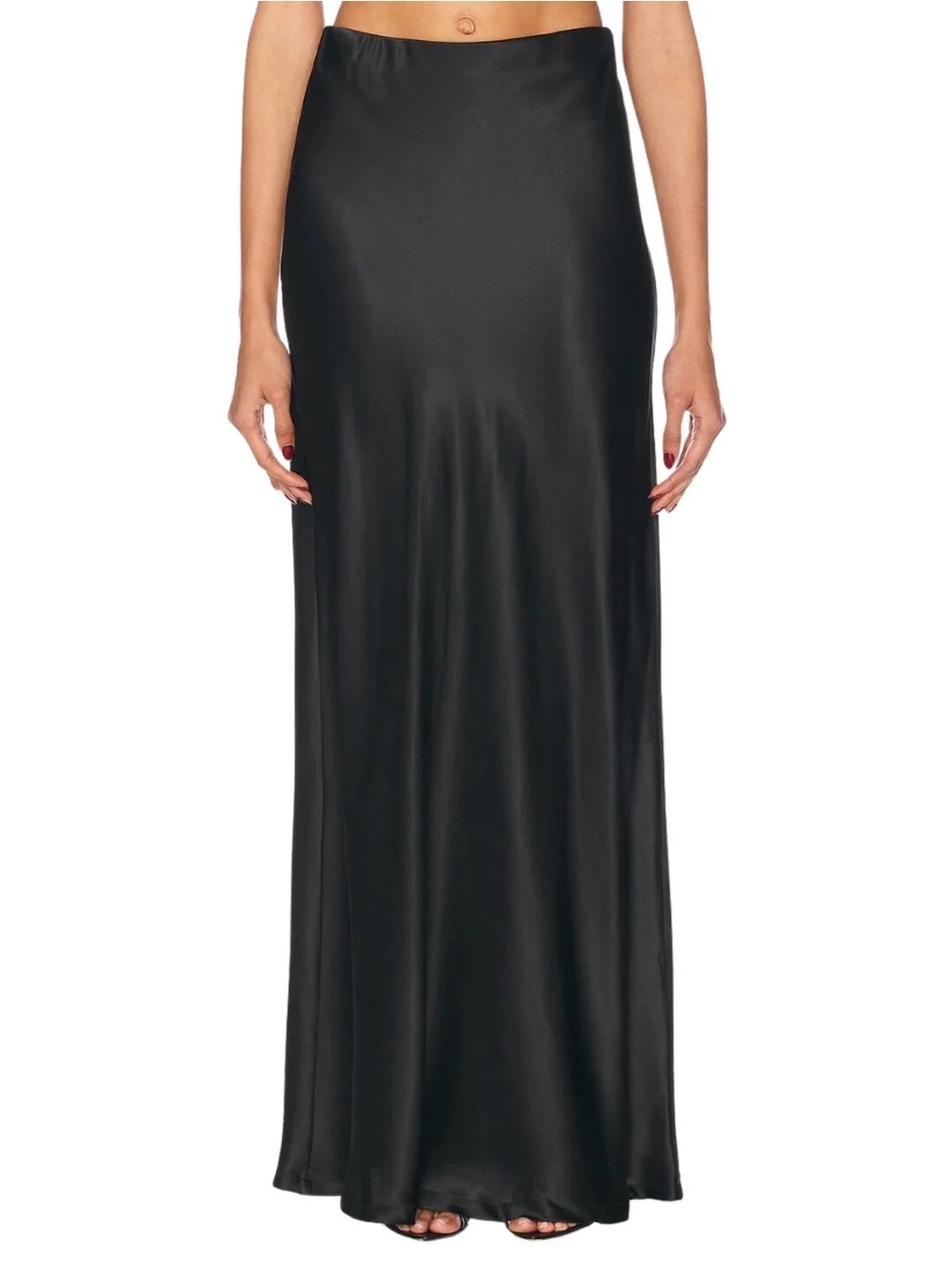 New Enza Costa Silk Full Length Skirt Black